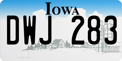 IA license plate DWJ283