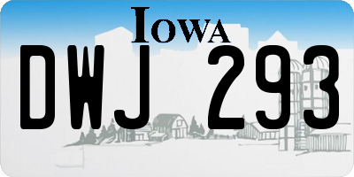 IA license plate DWJ293
