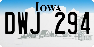 IA license plate DWJ294