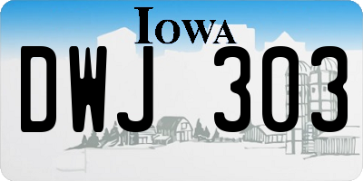 IA license plate DWJ303