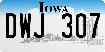 IA license plate DWJ307