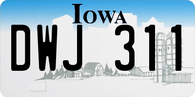 IA license plate DWJ311