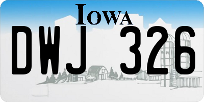 IA license plate DWJ326