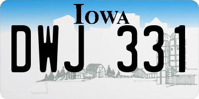 IA license plate DWJ331