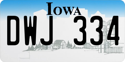 IA license plate DWJ334