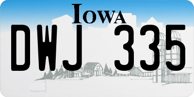 IA license plate DWJ335