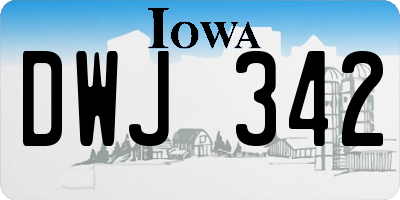 IA license plate DWJ342