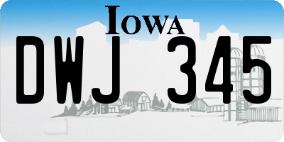 IA license plate DWJ345