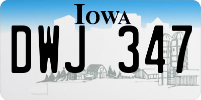 IA license plate DWJ347