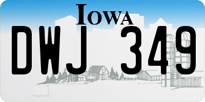 IA license plate DWJ349