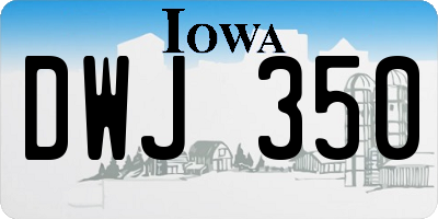 IA license plate DWJ350