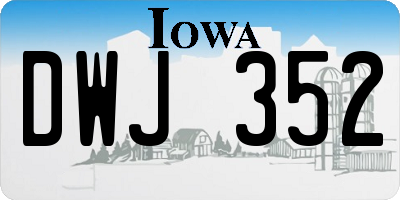 IA license plate DWJ352