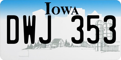 IA license plate DWJ353