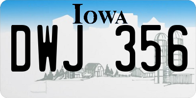 IA license plate DWJ356