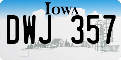 IA license plate DWJ357