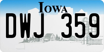 IA license plate DWJ359