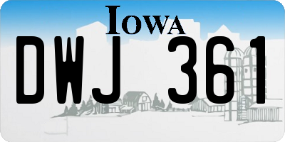 IA license plate DWJ361