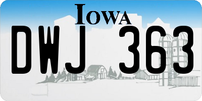 IA license plate DWJ363