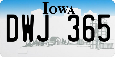 IA license plate DWJ365