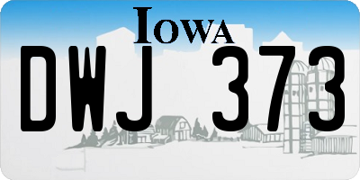 IA license plate DWJ373