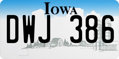 IA license plate DWJ386