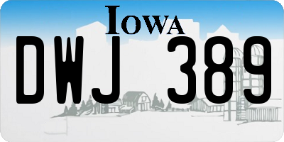 IA license plate DWJ389