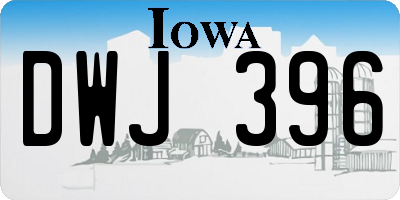IA license plate DWJ396