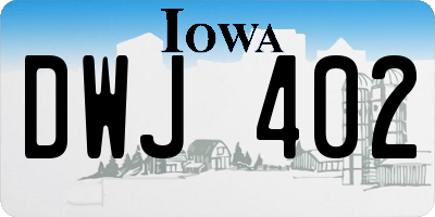 IA license plate DWJ402