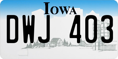 IA license plate DWJ403