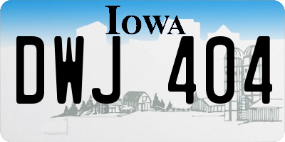 IA license plate DWJ404
