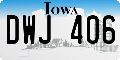IA license plate DWJ406