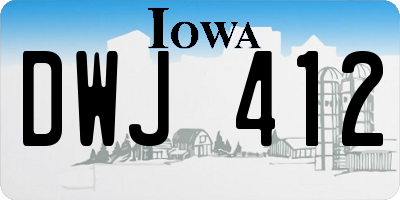 IA license plate DWJ412