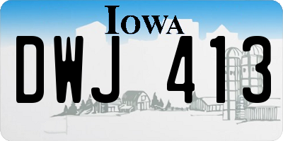 IA license plate DWJ413
