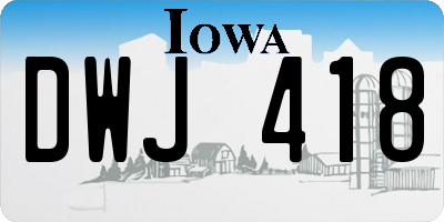 IA license plate DWJ418
