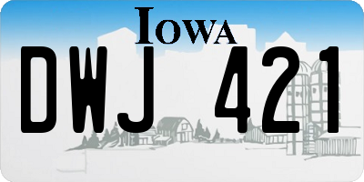 IA license plate DWJ421