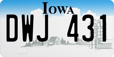 IA license plate DWJ431