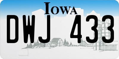 IA license plate DWJ433