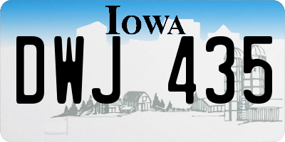 IA license plate DWJ435