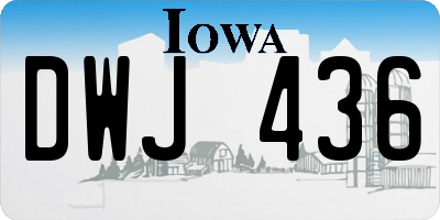 IA license plate DWJ436