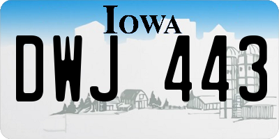 IA license plate DWJ443
