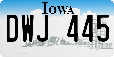 IA license plate DWJ445