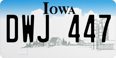 IA license plate DWJ447