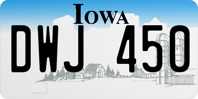 IA license plate DWJ450