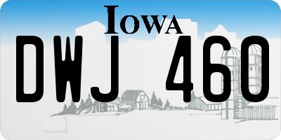 IA license plate DWJ460