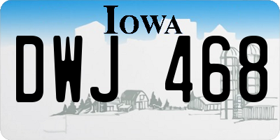 IA license plate DWJ468