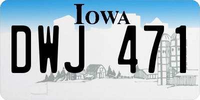 IA license plate DWJ471