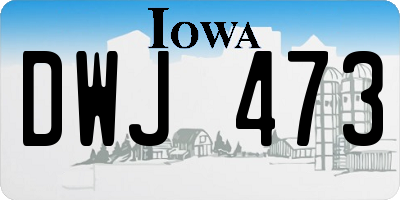IA license plate DWJ473