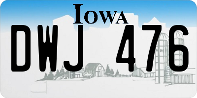 IA license plate DWJ476