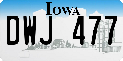 IA license plate DWJ477