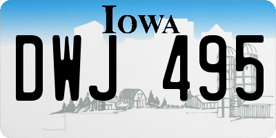 IA license plate DWJ495